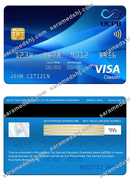 Philippines The United Coconut Planters Bank (UCPB) visa classic card